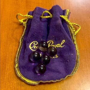 Crown Royal Marbles in Purple Velvet Drawstring Bag